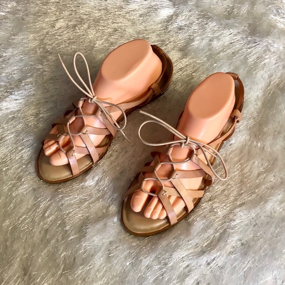 Lucky Brand Shoes - Lucky Brand Sz 9 Tan Strappy Tie Sandals